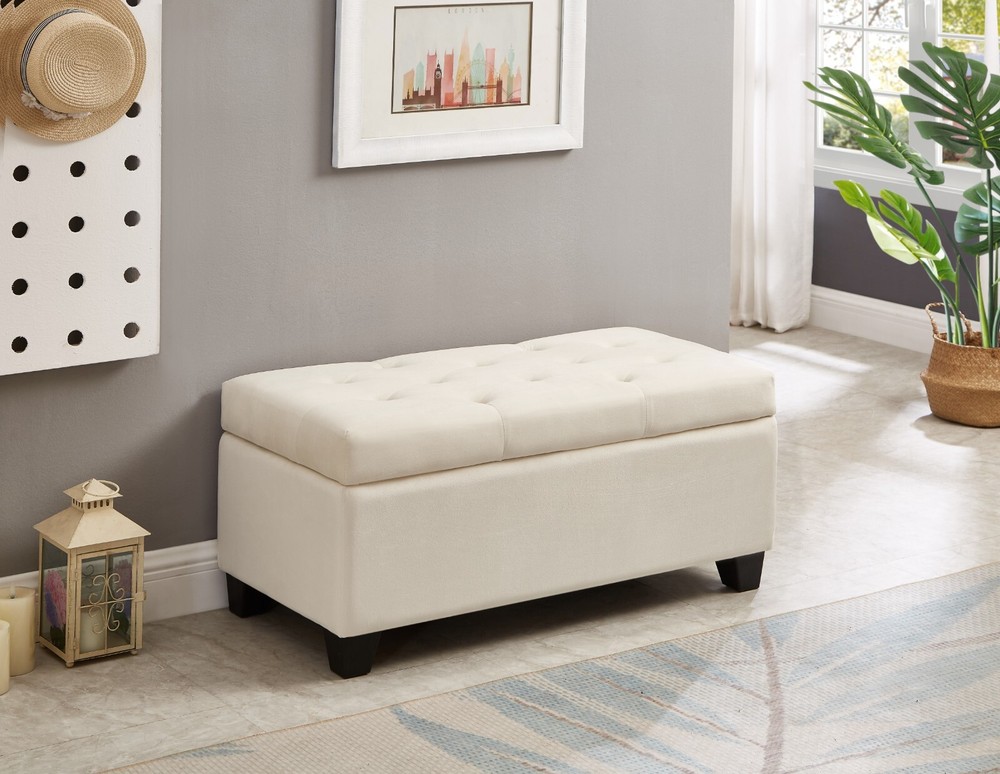 Upholstered storage rectangular for bench Entryway Bench Bench Entryway Velvet