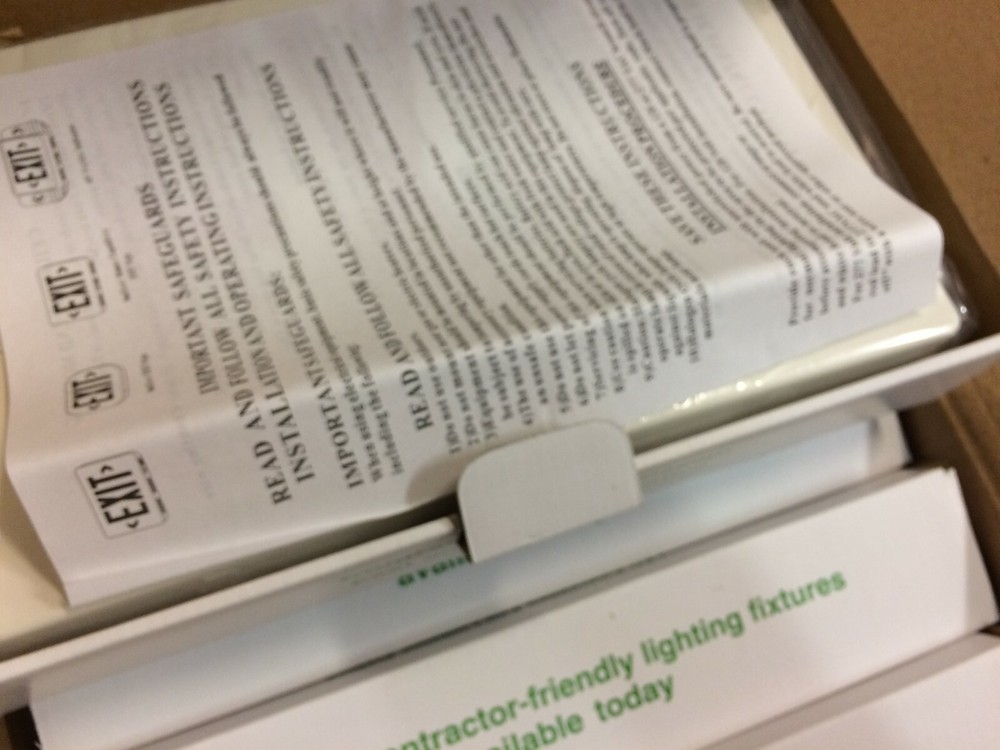 Energy Efficient Compact LED Exit Sign Damp Locations AC & DC Battery Backup