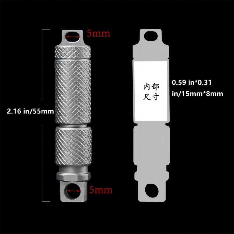 Titanium Waterproof Pill Case Holder Organizer Quick Release Swivel Keychain EDC