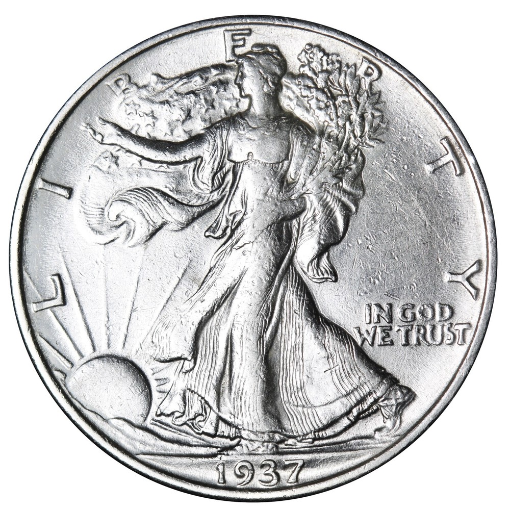 1937 Walking Liberty Half Dollar In AU Condition
