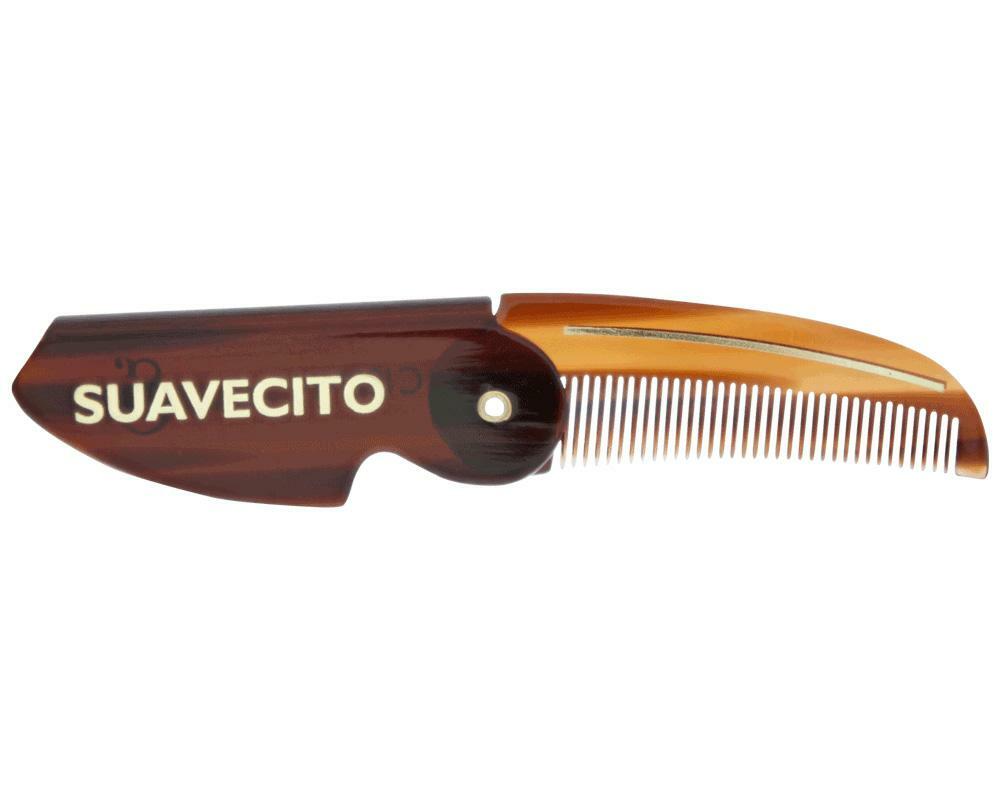 Suavecito Deluxe Folding Mustache Comb - Amber
