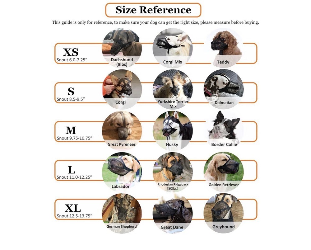 Crazy Felix Dog Muzzle, Soft Mesh Muzzle Large