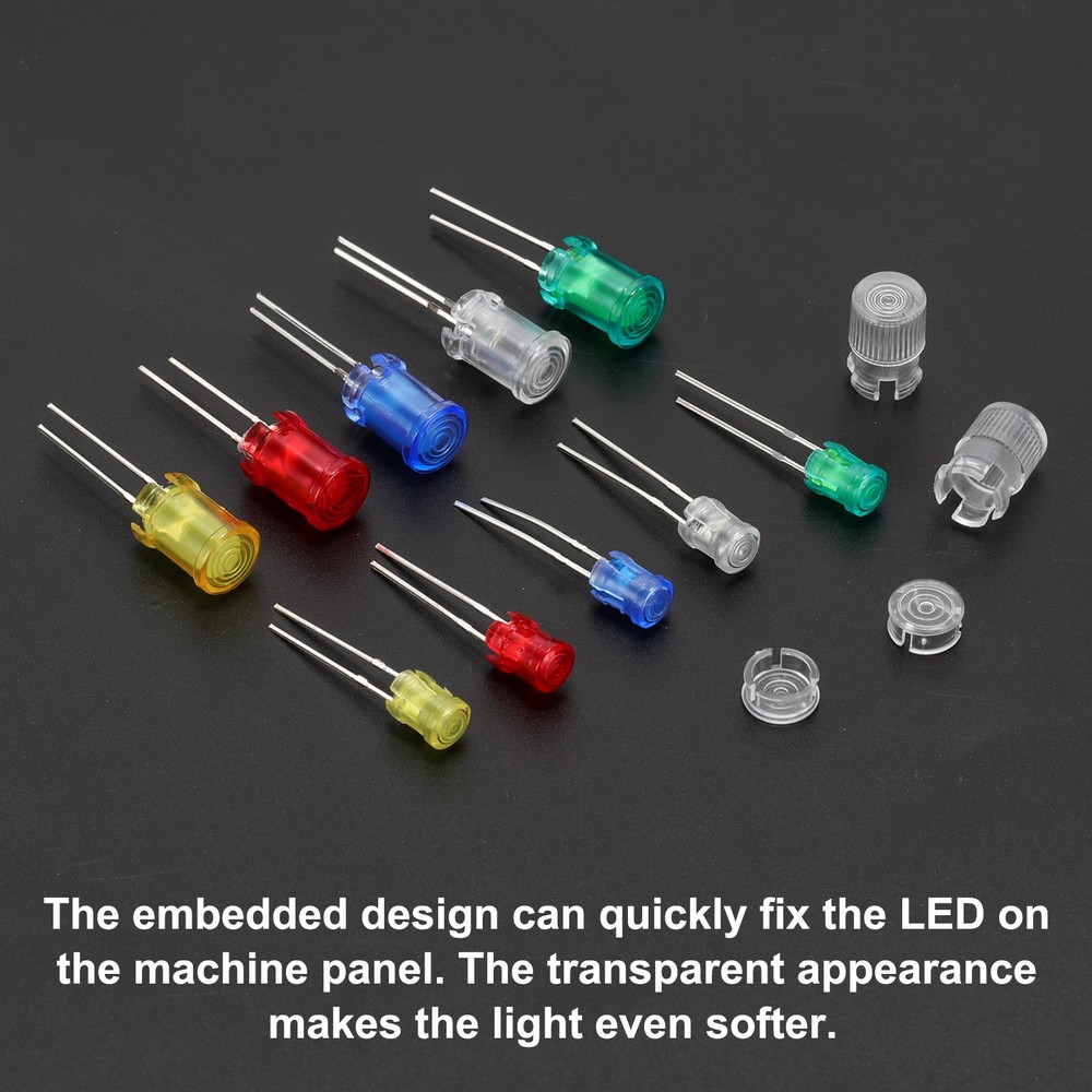 30Pcs 5mm LED Lamp Socket Light Emitting Diode Holder Cap, Clear