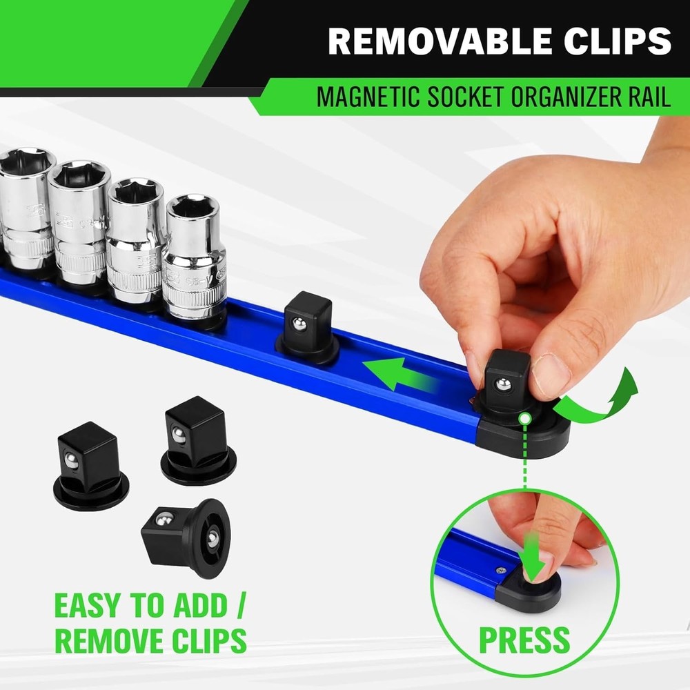 Aluminum 1/2-Inch Socket Organizer Rail - Smart Tool Storage Solution