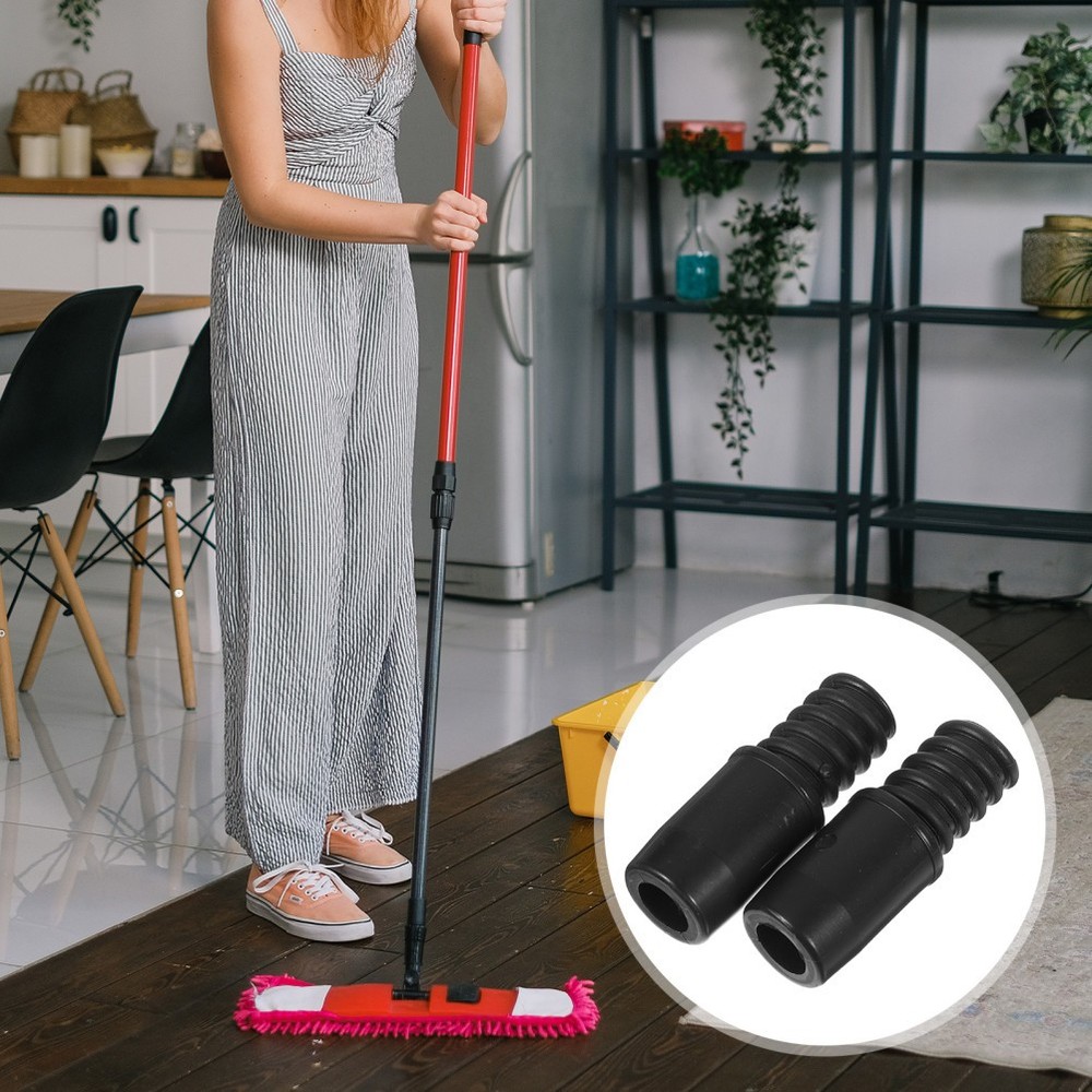 2 Pcs Plastic Broom Handle Threaded End Adapter Tips For Metal Pole Brooms