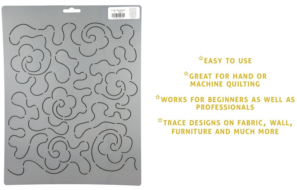 Quilting Stencil Rose Pattern Stipple Quilt Background Plastic Design Template