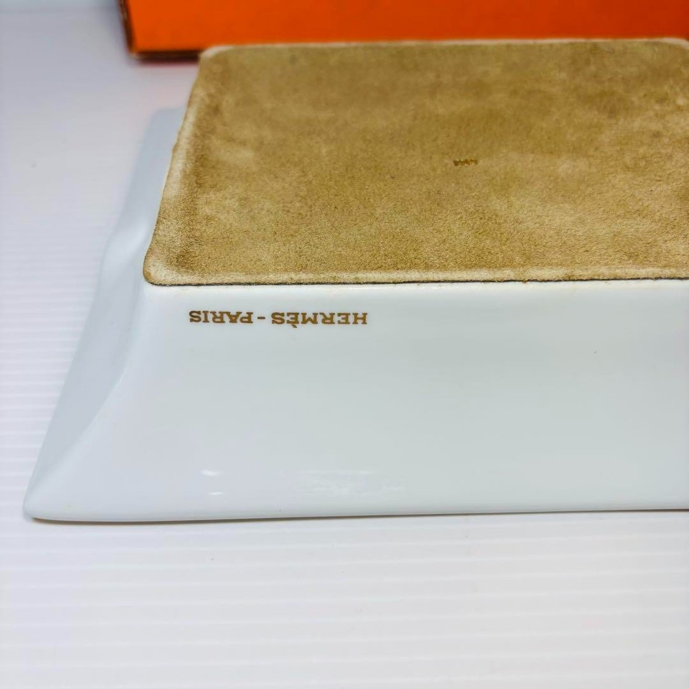 HERMES Ashtray blue gold with box