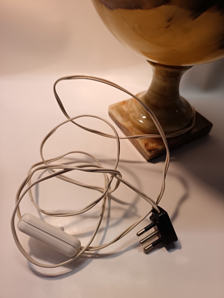 vintage 60s stone table lamp