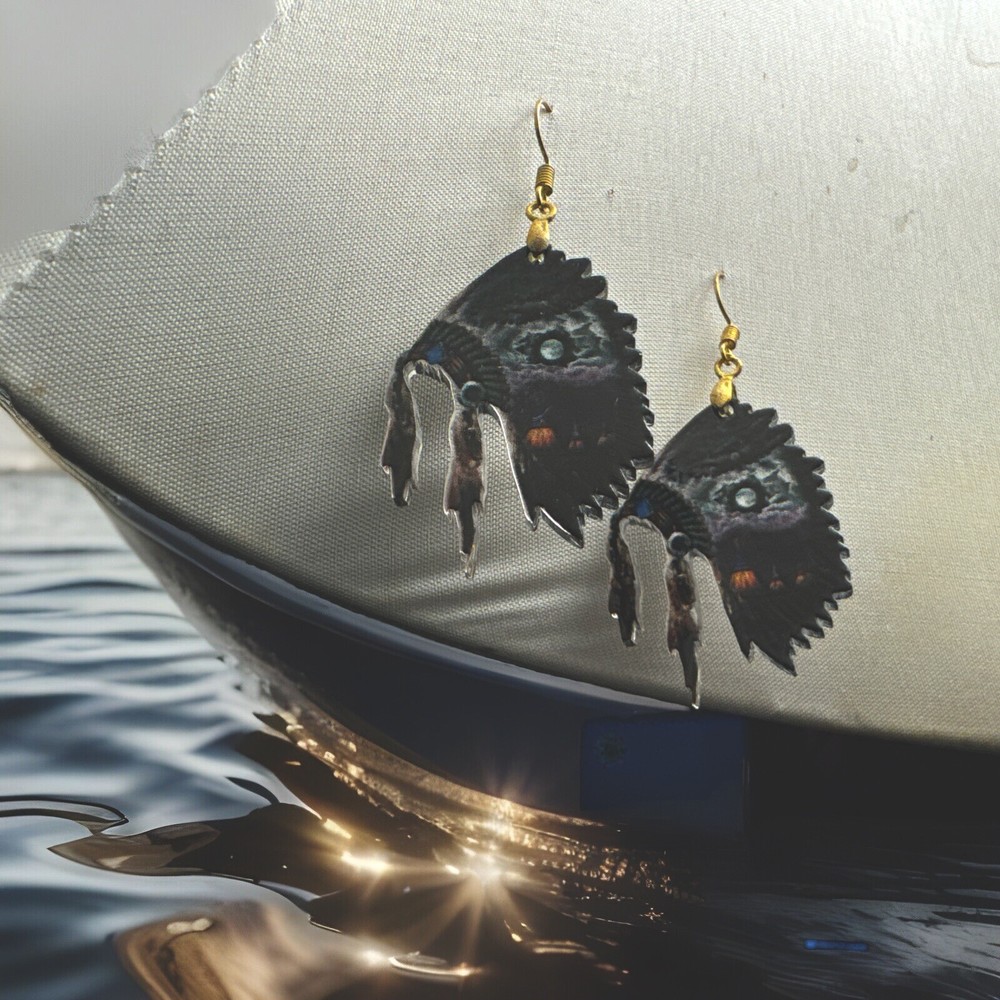 Earrings Hook Native Headdress Pretty 👀🌺🌸🌺👀