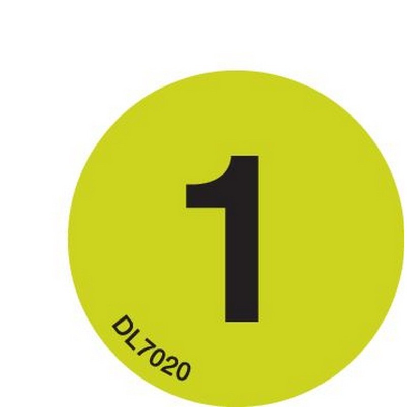 1" Diameter number 1 circle labels (500 per Roll)
