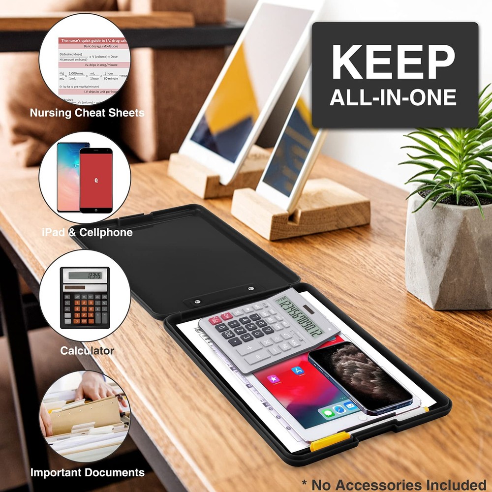 Clipboard with Storage Plastic Folding Clipboard Organizer