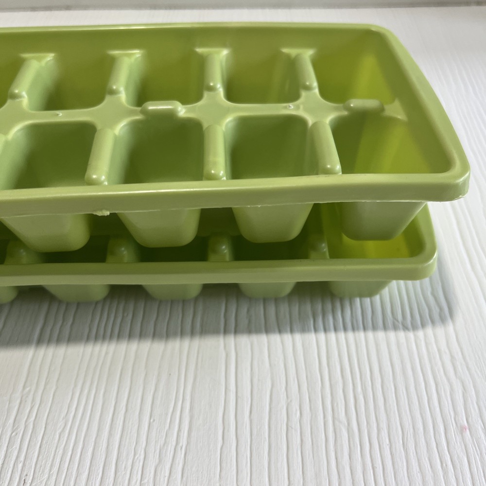 Lime Green Ice Cube Trays︱ Stack ︱Set of 2︱Vintage︱Tray︱