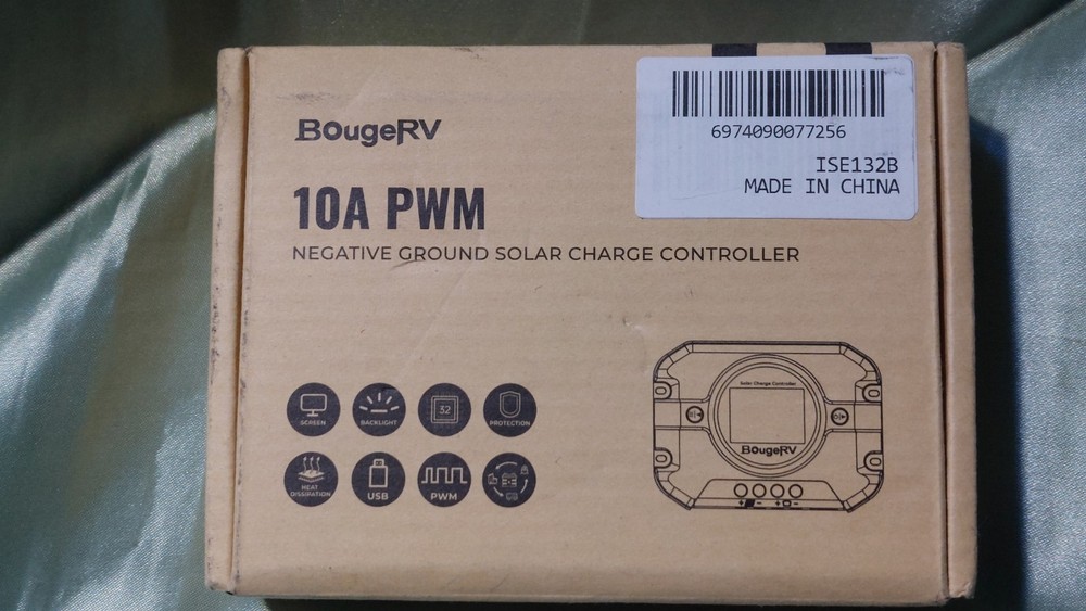 BougeRV 10A PWM Negative Ground Solar Charge Controller ISE132B Screen USB Solar