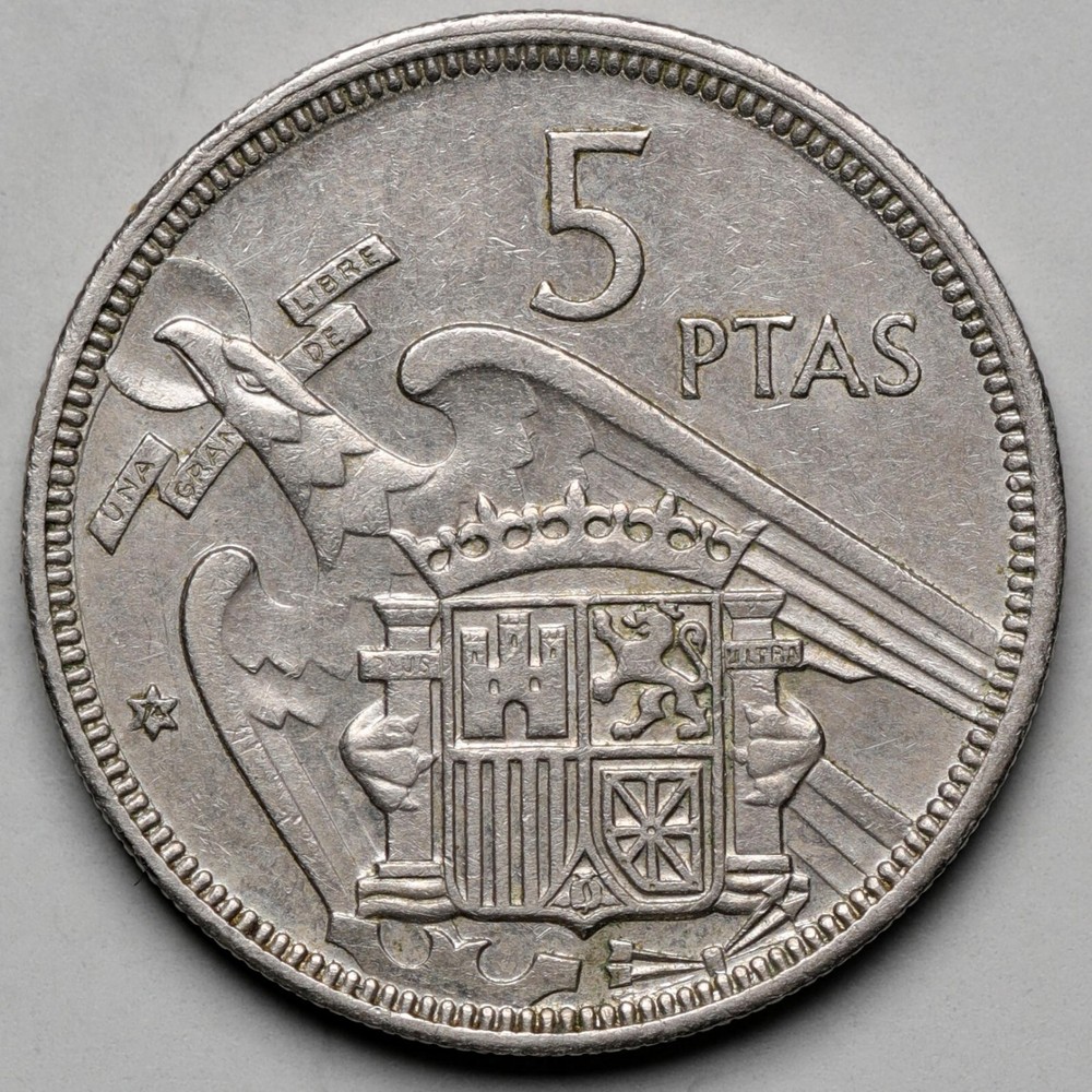 1957 Spain (1974) 5 Pesetas