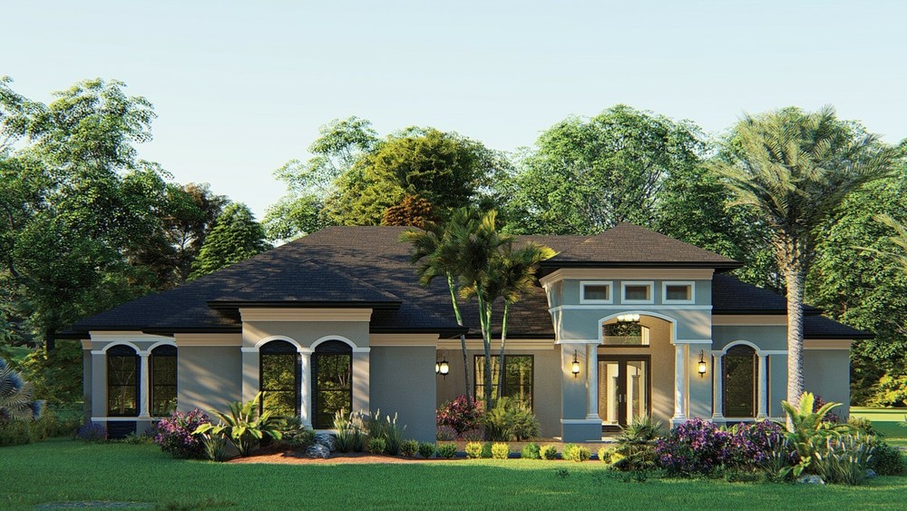 BLUEPRINTS MEDITERRANEAN HOUSE PLAN ARCHUP #104M