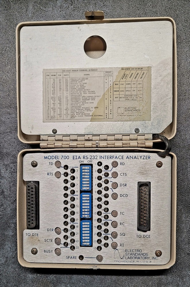 Electro Standards Laboratory Model 700 EIA RS-232 Interface Analyzer PARTS ONLY