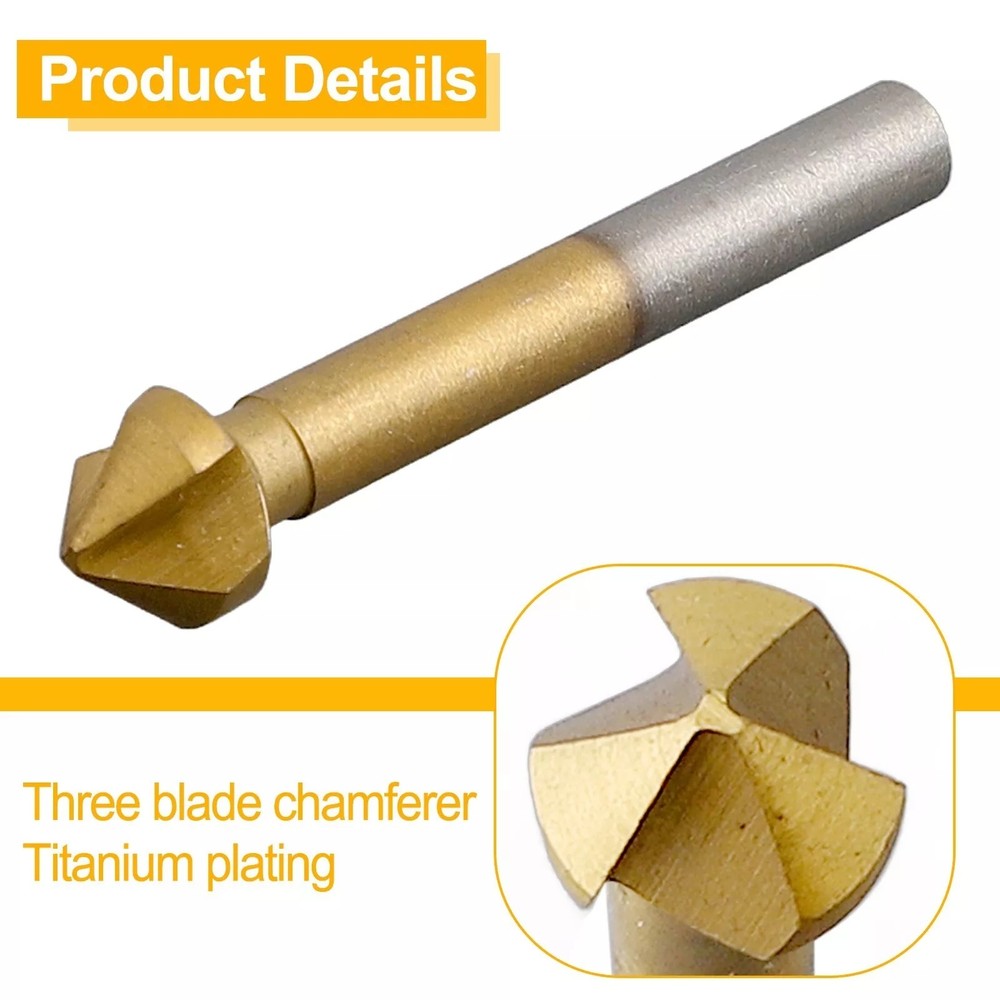 6Pcs 90Degree HSS Chamfer Cutter Bit Chamfering Countersink Drill Bits Accessory