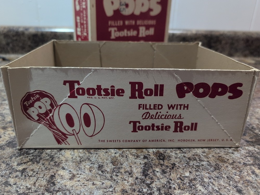 Vtg Tootsie Roll Pops Candy Box Empty
