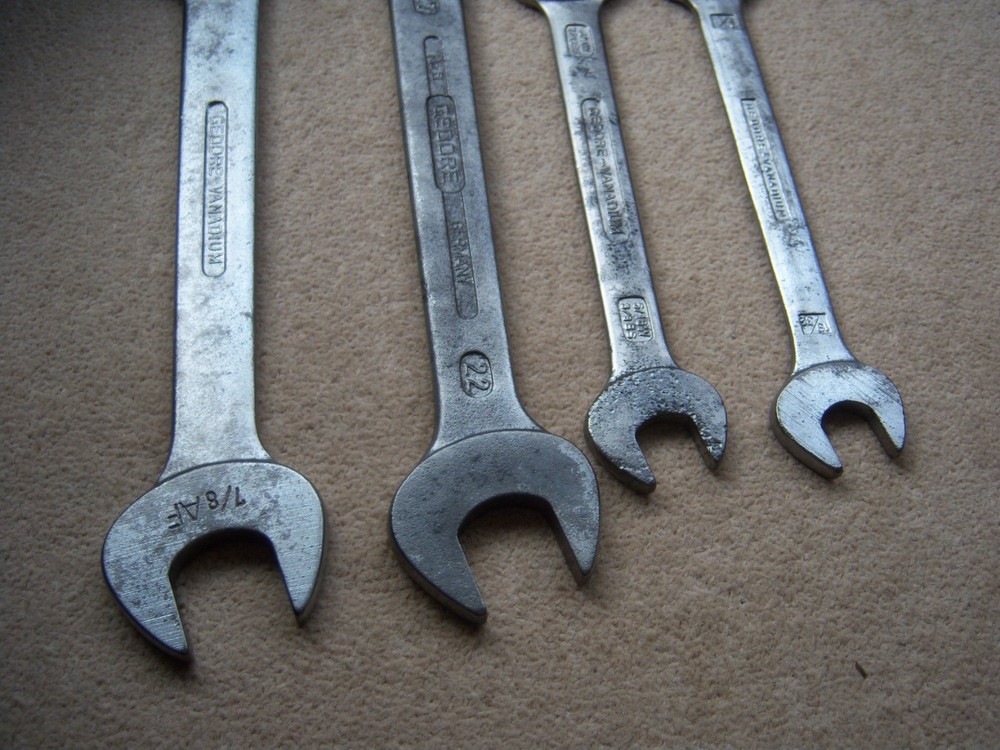 4 Vintage Gedore Open Ended Spanners ~ all Still Useable