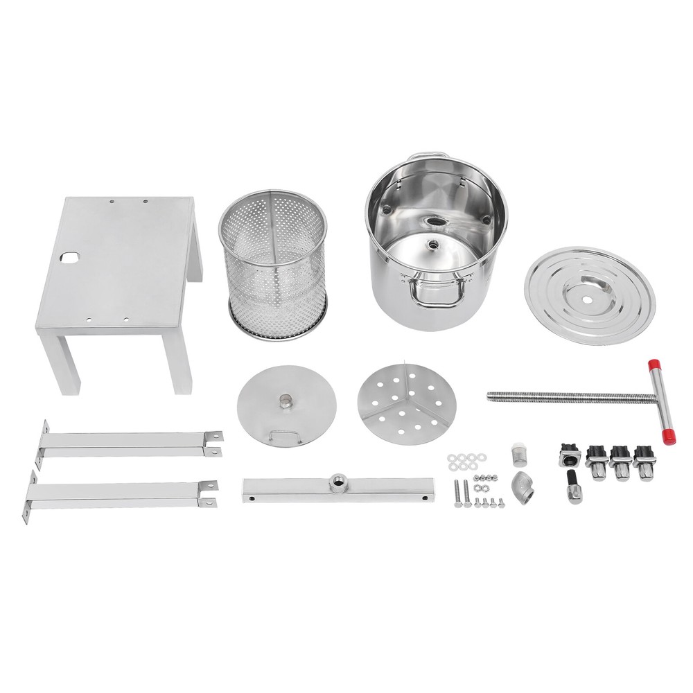 Grape Press 3.5 Gallon Stainless Steel Fruit Wine Press with Height Adjustable