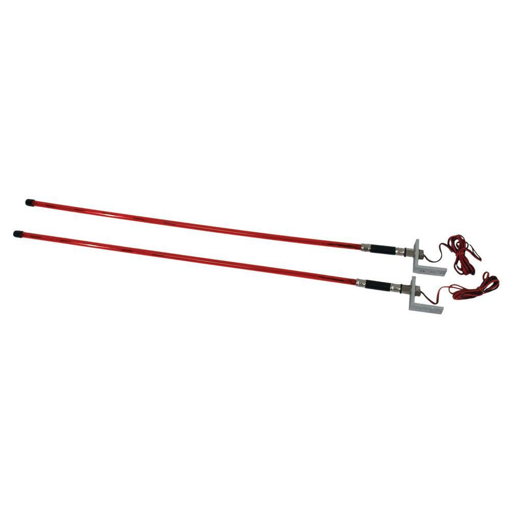 Attwood LED Lighted Trailer Guide Guide On Pole Lights RED (PAIR)