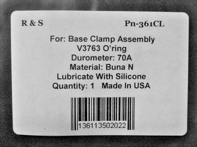 Clack Base Clamp Assembly V3763 O-Ring / R&S 361CL