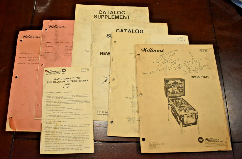 Williams Flash Pinball Owners Manual Set - OEM