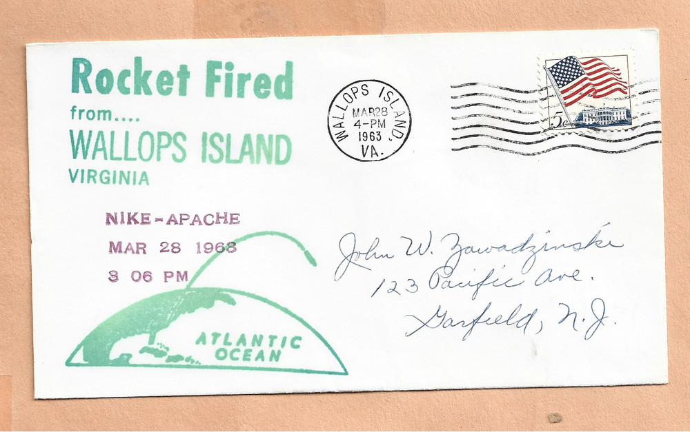 NIKE APACHE LAUNCH MAR 28,1963 WALLOPS SWANSON  SPACE COVER  NASA