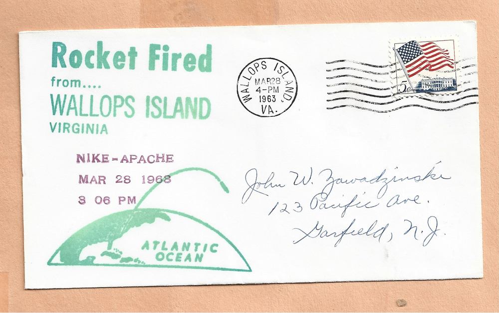 NIKE APACHE LAUNCH MAR 28,1963 WALLOPS SWANSON SPACE COVER NASA