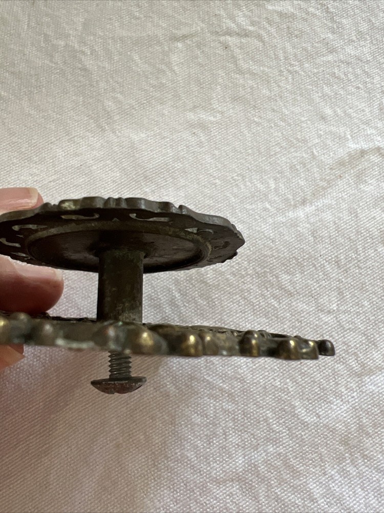 Vintage Cabinet DRAWER PULL Ornate Decorative Scroll Pattern 1 Pull, 2.5” Round