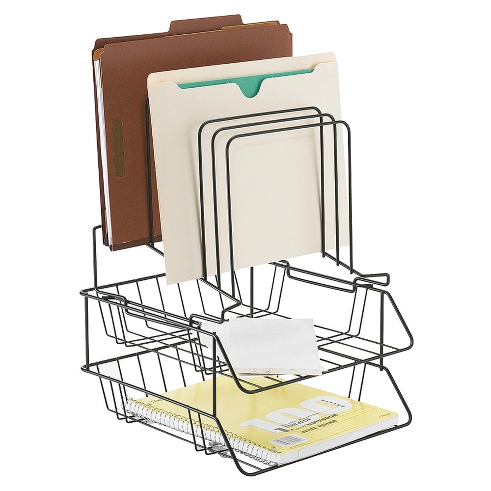 Brenton Studio Wire Step Sort-A-File Center, Black