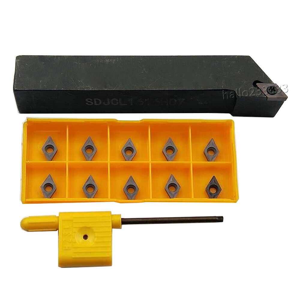 DCMT070204 inserts + 93° Left Hand SDJCL1616H07 External Turning Tool Holder