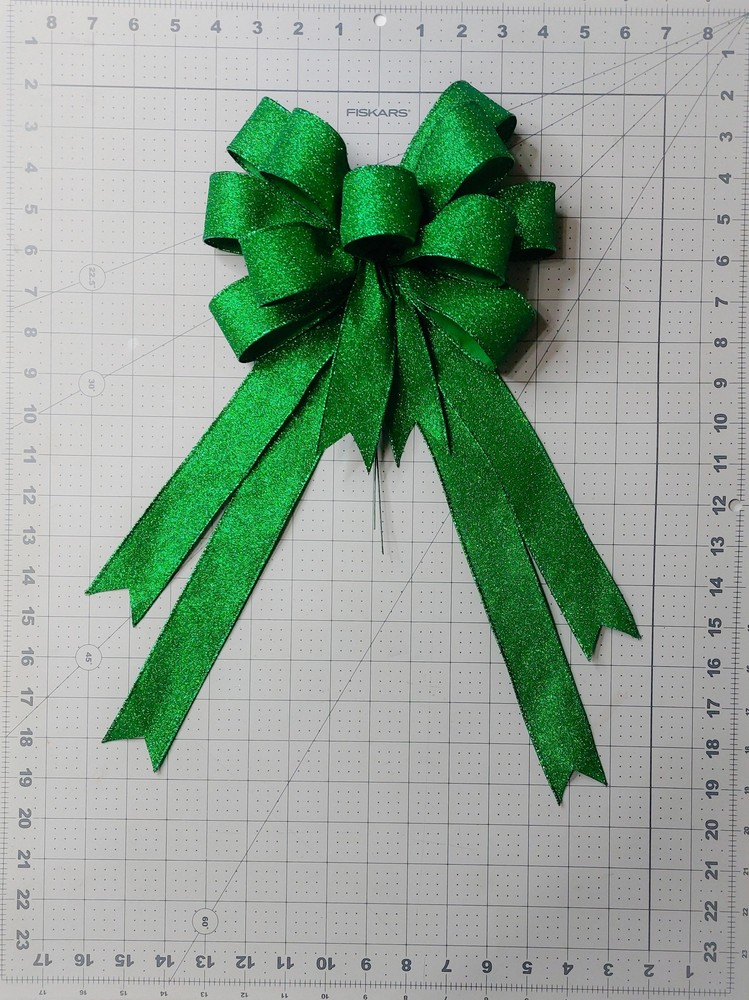 St Patrick's Day Bow, Glimmer Glitter, Emerald Green