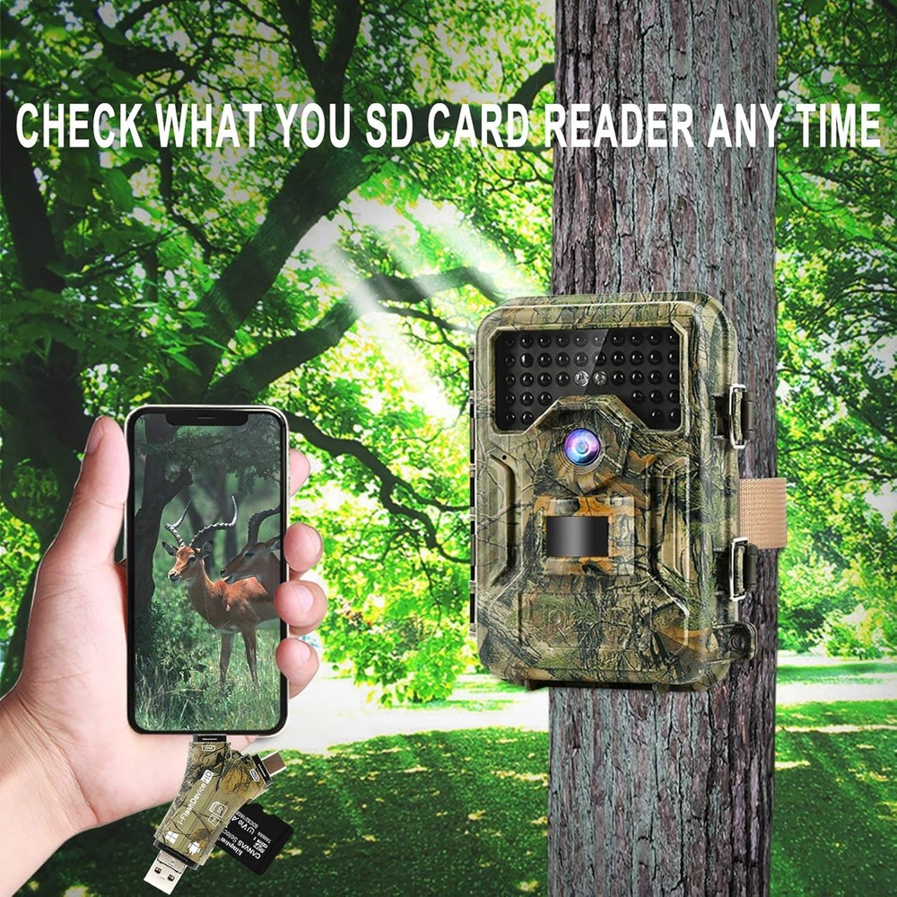 Trail Camera Viewer SD Card Reader for iPhone iPad Mac & Android, 4 in Black