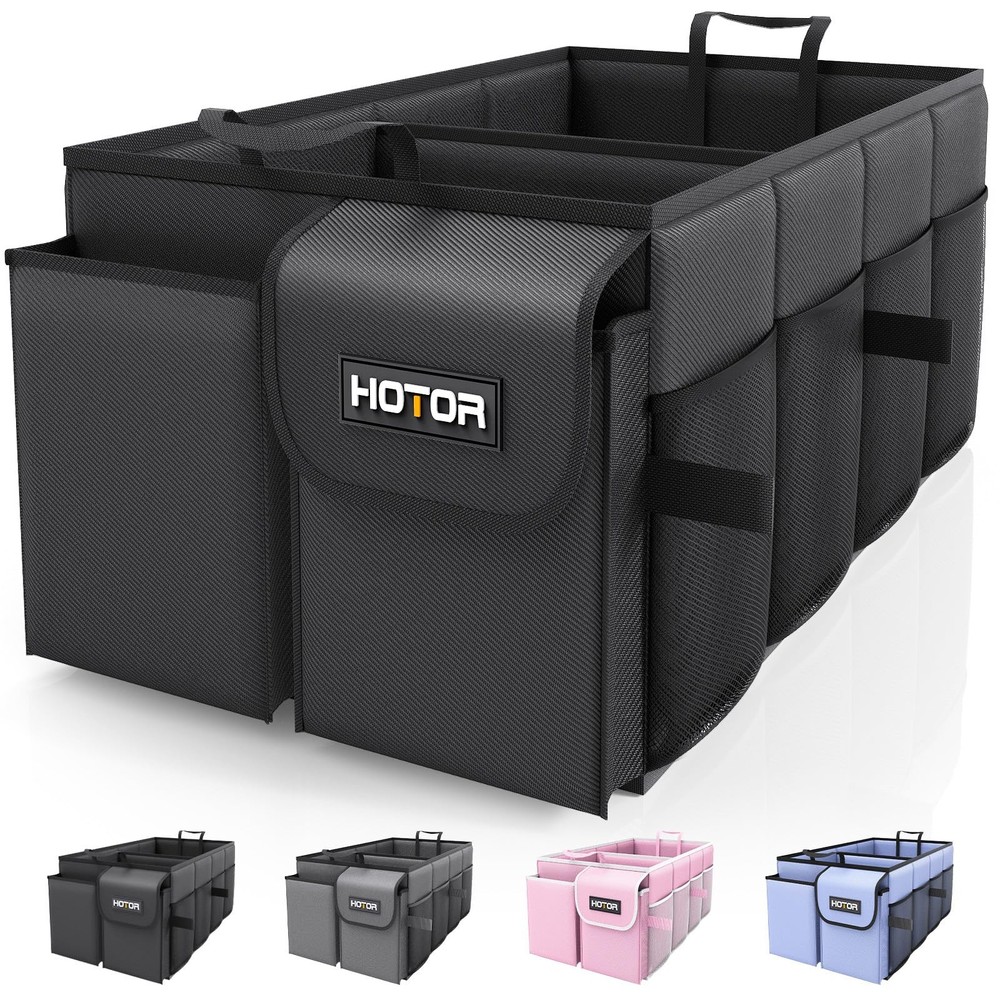 HOTOR Trunk Organizer - Car Organizer, Medium (2 Compartments), Black