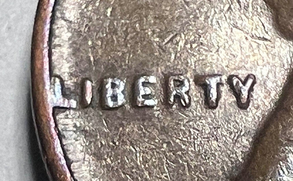 1944 D Wheat Penny, L on rim obverse ERRORS
