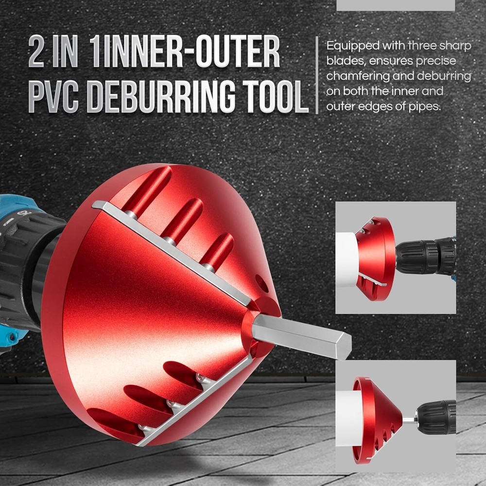 2 in 1 Inner-Outer PVC Chamfer Tool/Deburring Tool for PVC,CPVC,ABS,PP,PE Pipe