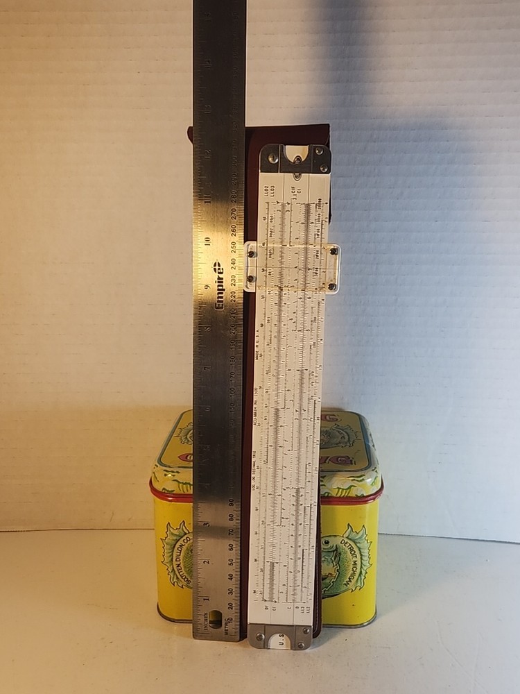 Acu-Math No. 1500 12-1/2" Plastic Slide Rule with case