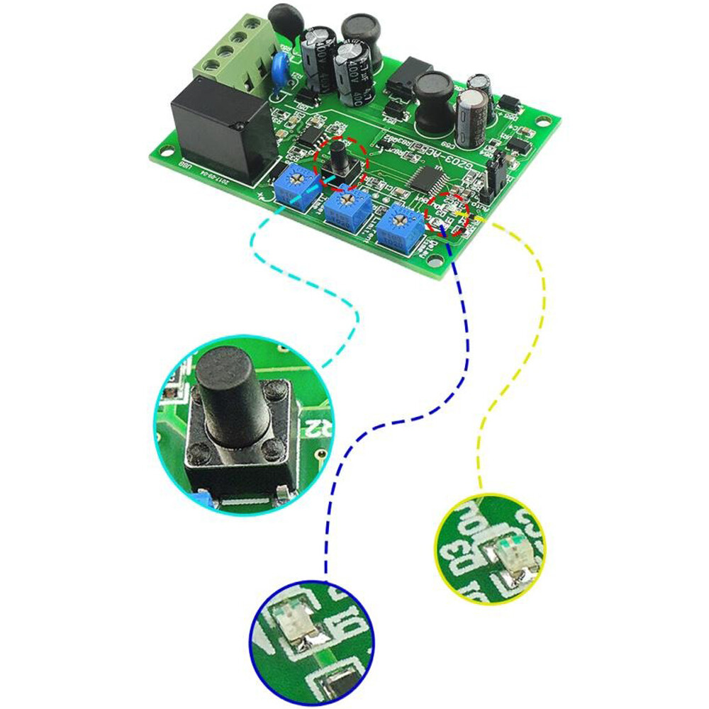 AC220V 10A Overcurrent Protector Lockturn Automatic Stop Protection Module