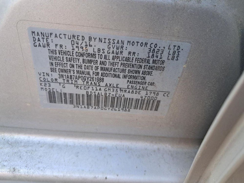 SENTRA 2016 Glove Box 4852851