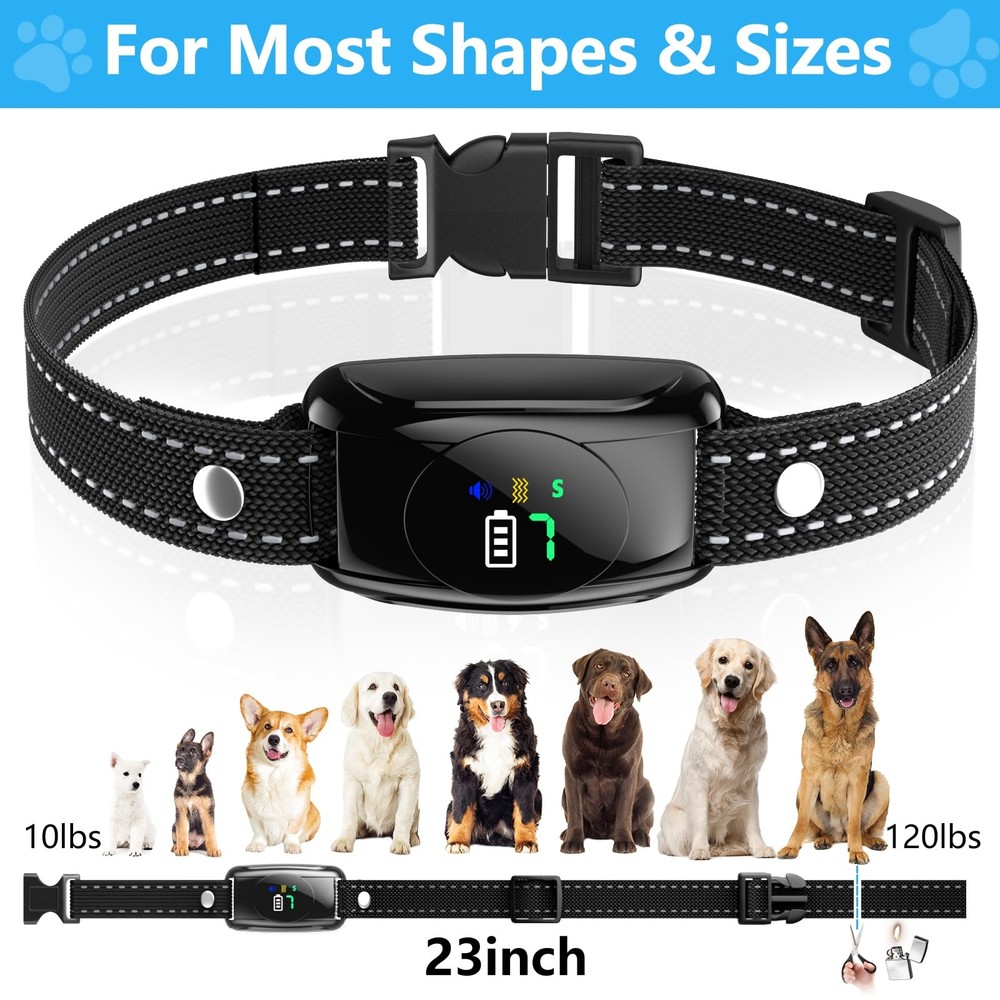 Bark Collar, 2 Pack No Shock Bark Collar for Large & Medium Dogs - Safe & Hum...