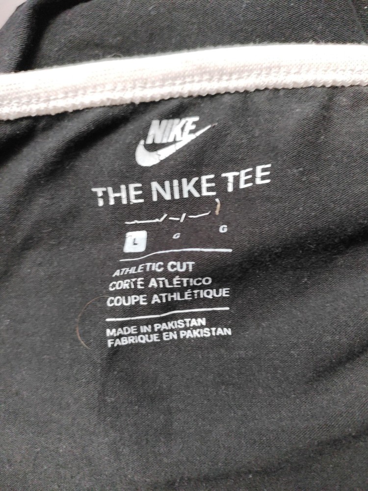 Nike Men's T-Shirt L Black Polyester with Cotton, Rayon Basic