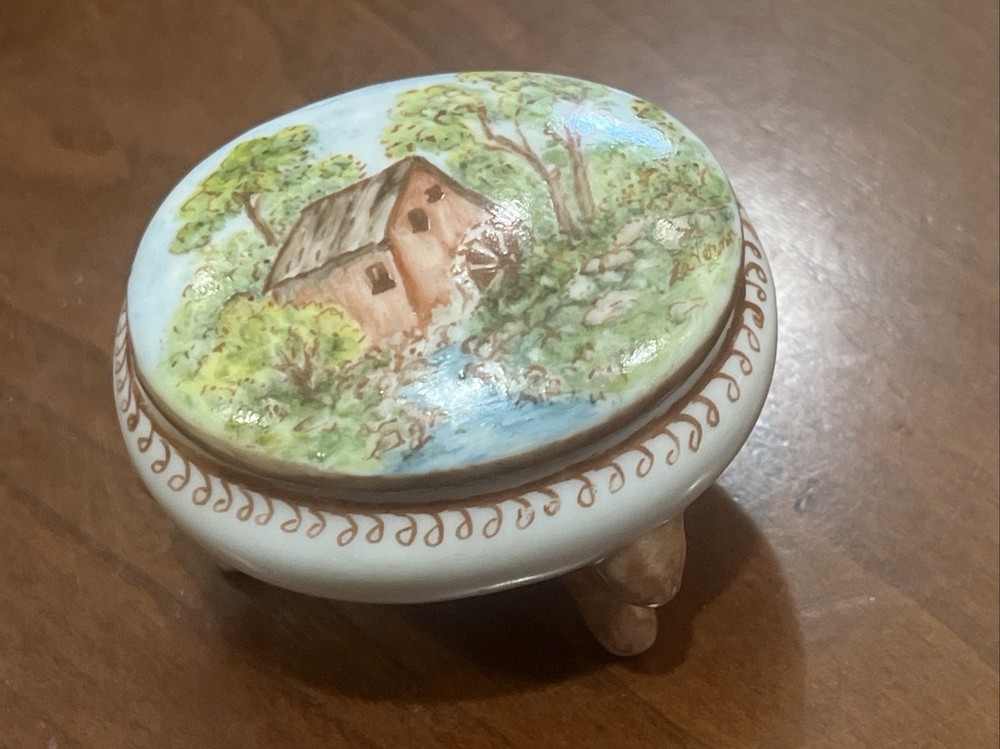 Hand Painted Porcelain Trinket Jar