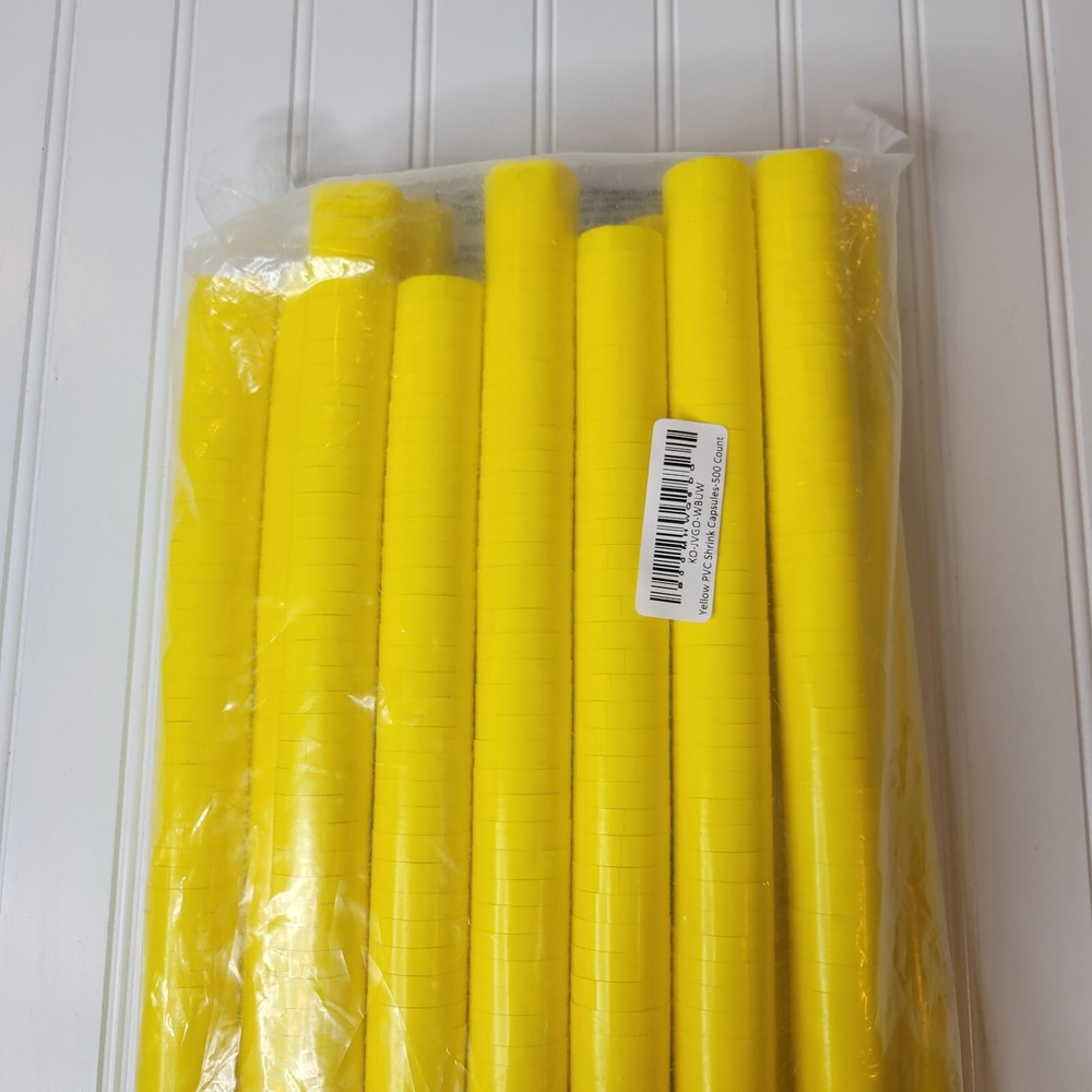 Yellow PVC Shrink Capsules-500 Count NEW in Package