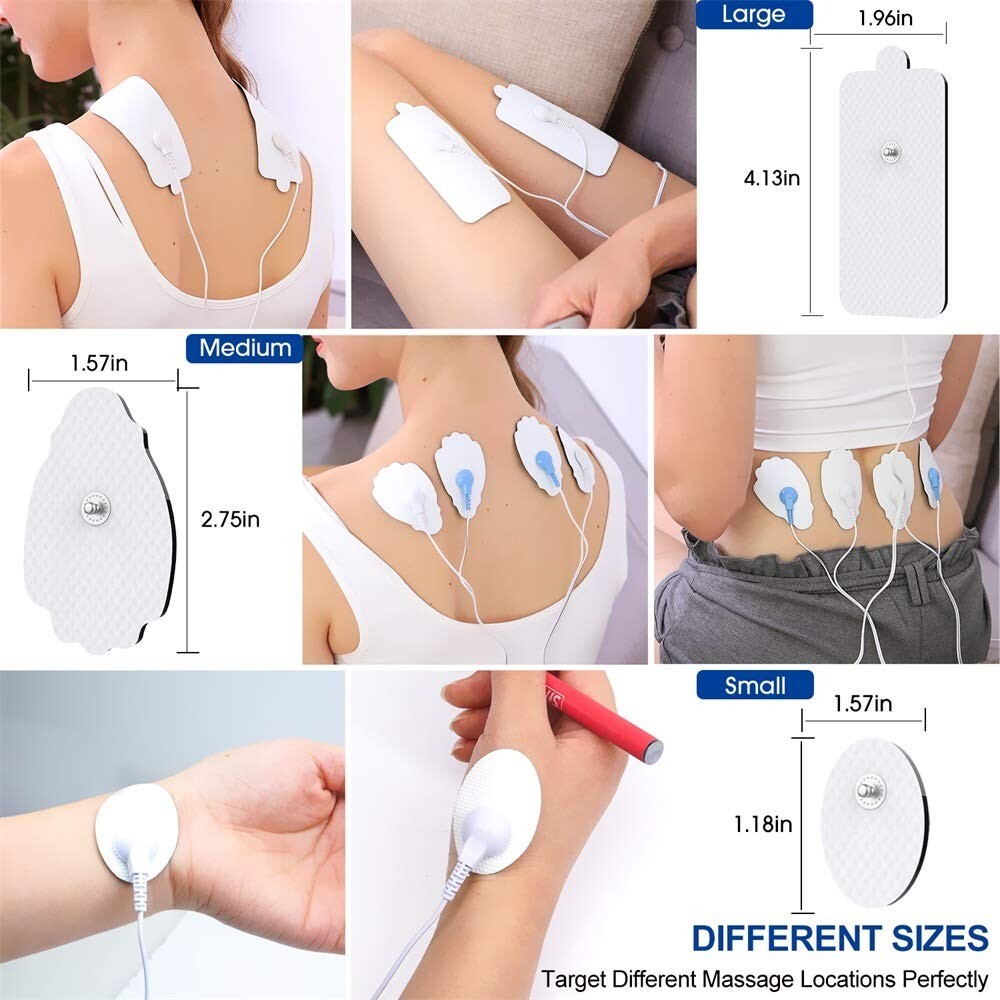 20PCS Snap On Replacement Pads For Pulse Massager & Electrode Tens Unit US