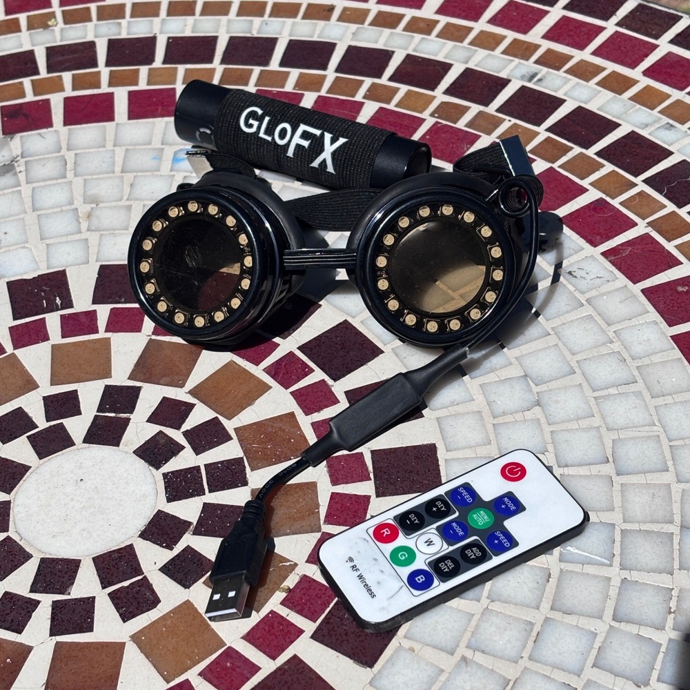 GloFX Pixel Pro LED Goggles Programmable Rechargeablel Rave Dance WITH Upgrade!