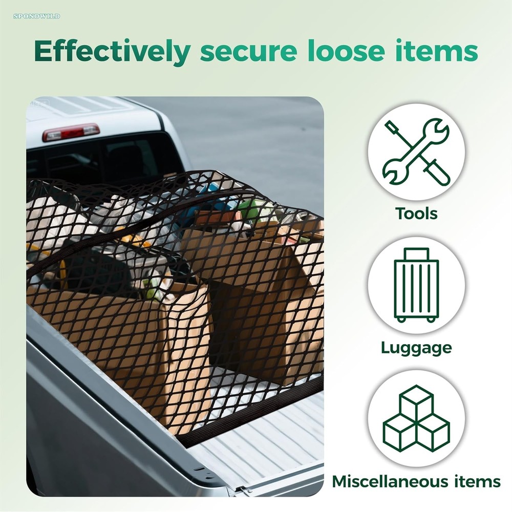 Stretchable Cargo Net with Hooks Adjustable Elastic Trunk Storage Organizer 6 x