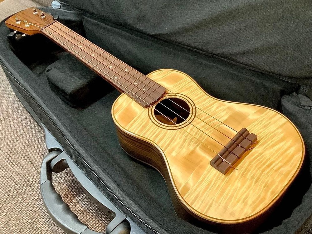 Concert ukulele with semi-hard case