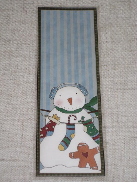 PRIMITIVE SNOWMAN LAMINATED BOOKMARK CS1219