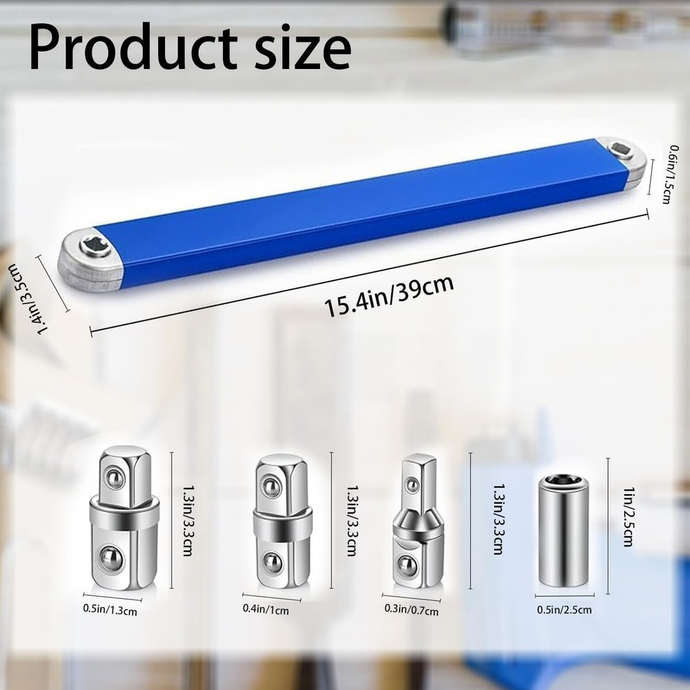 with 4 Extender Adapter 1/4", 3/8", 1/2" Multifunctional Upgraded
